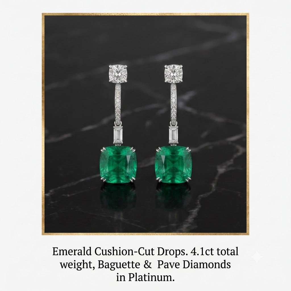 Emerald Cushion Cut Drops