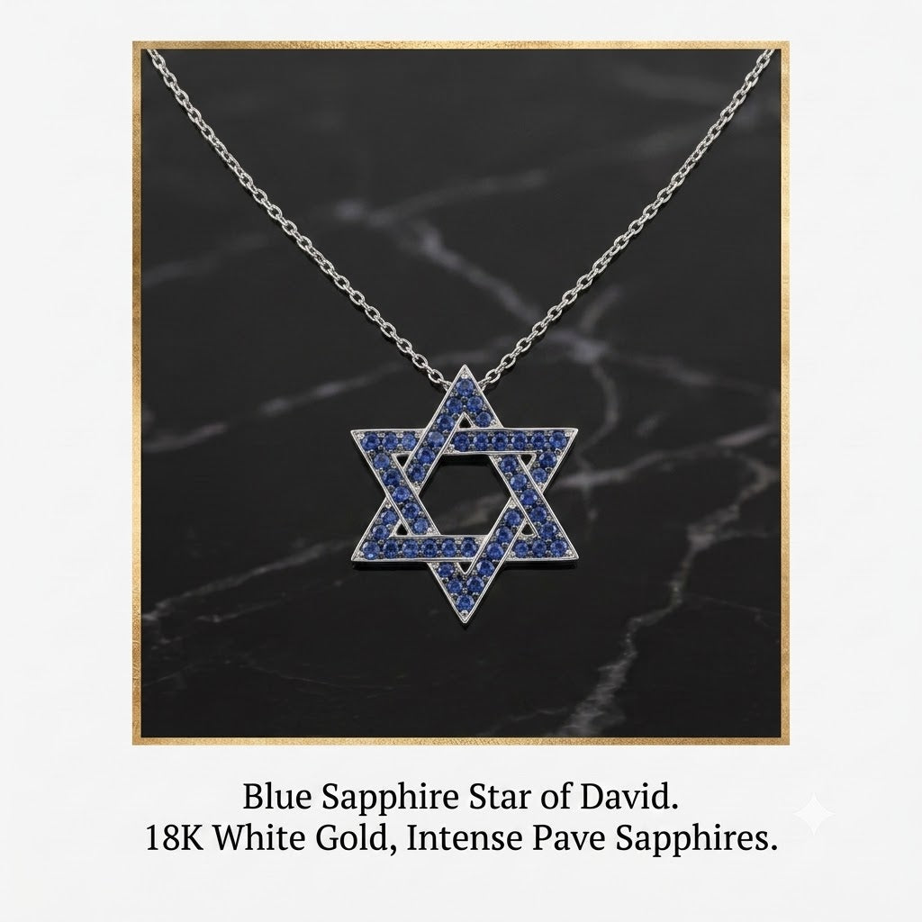 Blue Saphire Star Of David