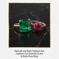 Emerald and Ruby Solitaire Set.