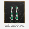 Emerald & Diamond Art Deco Dangles