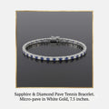 Saphire and Diamond Pave Tennis Bracelet