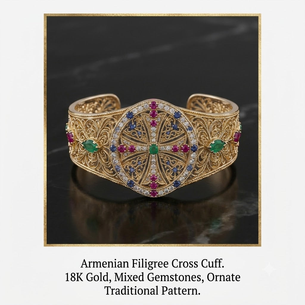 Armenian Filigree Cross Cuff